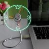 Ventilatore USB con Orologio LED Argento